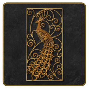 peacock sign iron decoration