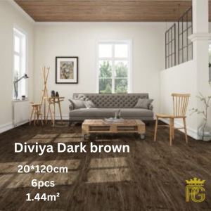 Diviya Dark brown 20*120cm 6pcs 1.44m² 