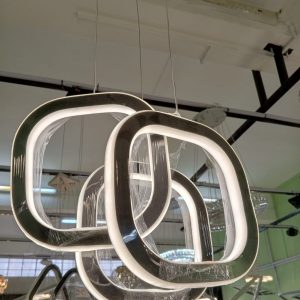 3 Square Small Sol Key Chandelier - Compact Elegance for Modern Spaces